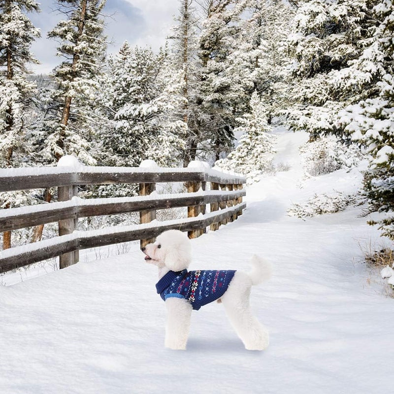 BINGPET Dog Sweater - Christmas Winter Warm Dog Clothes - Turtleneck Sweater for Small Medium Large Dogs - Classic Snowflake Doggy Knitwear Clothes - Image 5