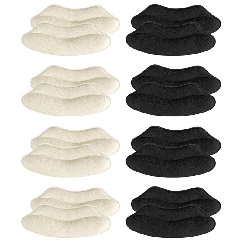 Womens Heel Cushion Protectors 8 Pairs Beige Black Wear Resistant Shoe Fit Adjusters - Image 2