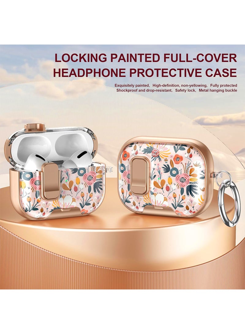 X-level AirPods 4 Case Cover, Unique Flower Headset Design,  Stylish Full Body Hard Cover Compatible With Airpods 4th Generation Headphone Accessories, With Cleaner Kit and Keychain - Image 2
