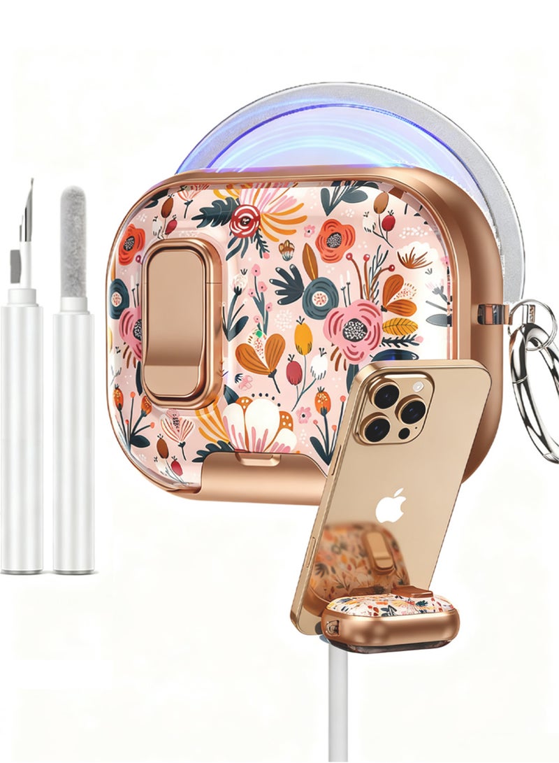 X-level AirPods 4 Case Cover, Unique Flower Headset Design,  Stylish Full Body Hard Cover Compatible With Airpods 4th Generation Headphone Accessories, With Cleaner Kit and Keychain - Image 1