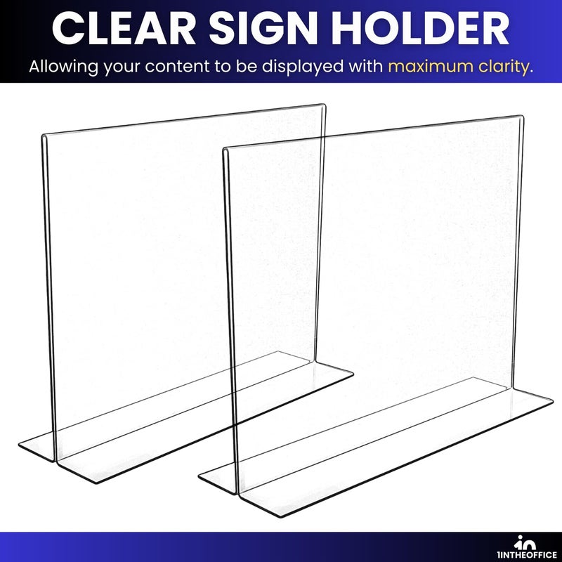 1InTheOffice Acrylic Stand-Up Horizontal Sign Holder 8.5x11 "6 Pack" - Image 3