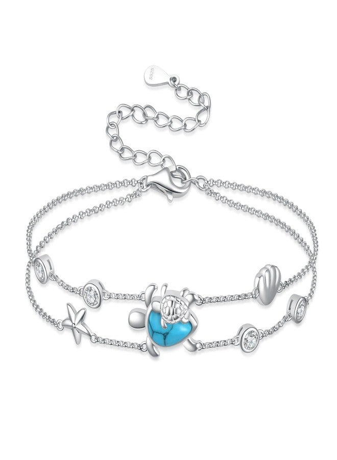 ACJNA Sea Turtle Bracelet for Women 925 Sterling Sliver Mother Daughter Jewelry Adjustable Ocean Hawaiian bohemian bracelets for Mom Teens Gifts - Image 1