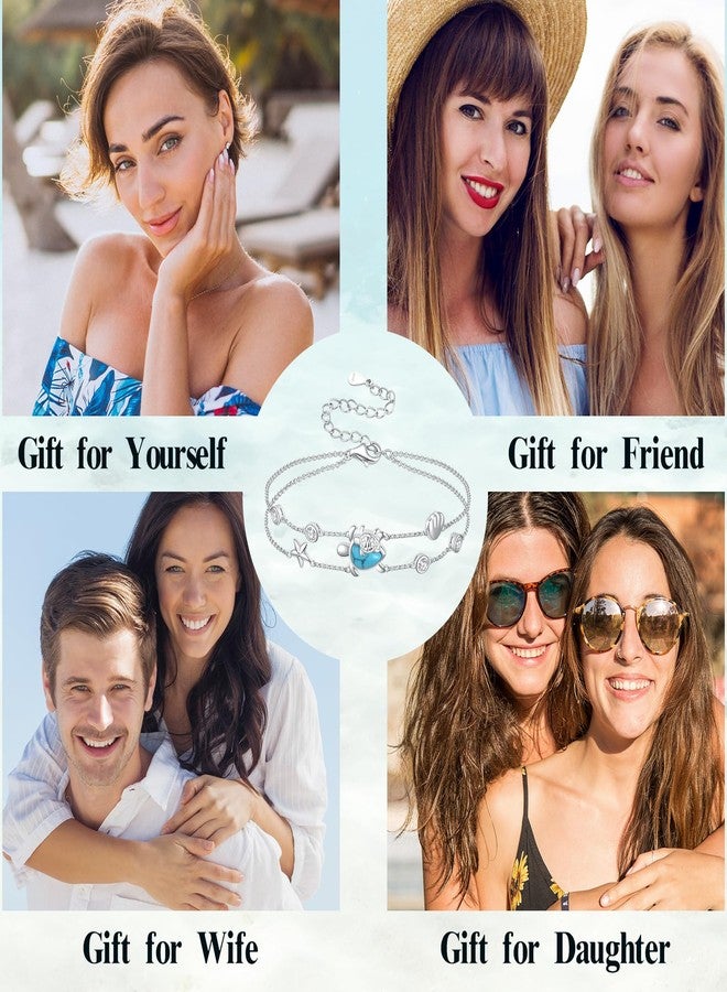 ACJNA Sea Turtle Bracelet for Women 925 Sterling Sliver Mother Daughter Jewelry Adjustable Ocean Hawaiian bohemian bracelets for Mom Teens Gifts - Image 5