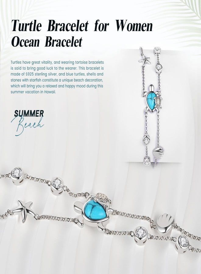 ACJNA Sea Turtle Bracelet for Women 925 Sterling Sliver Mother Daughter Jewelry Adjustable Ocean Hawaiian bohemian bracelets for Mom Teens Gifts - Image 2