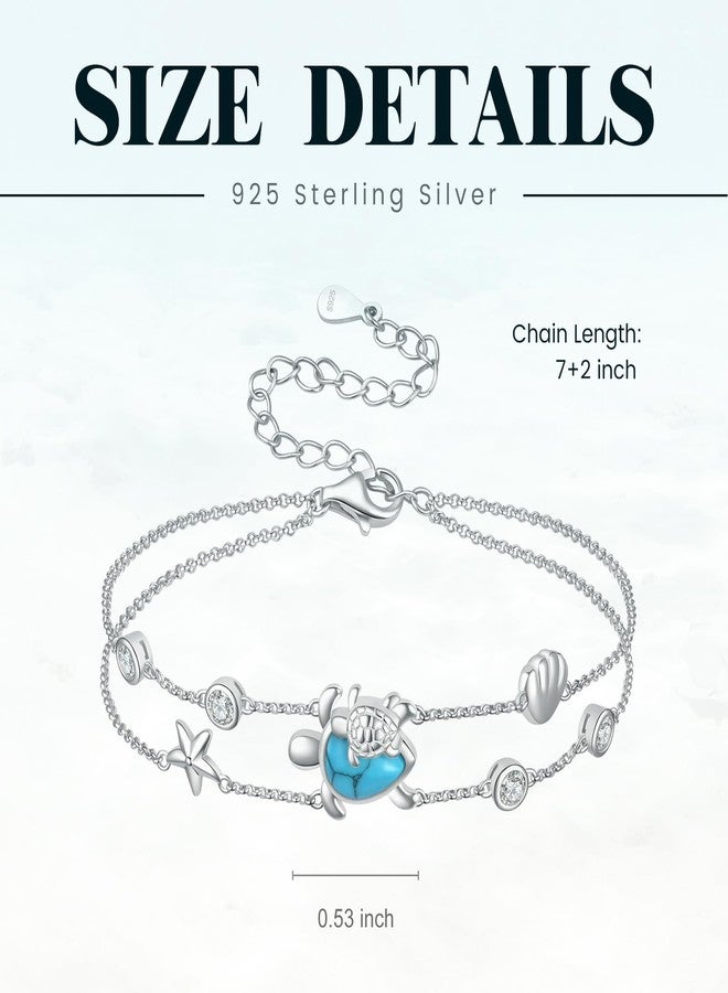 ACJNA Sea Turtle Bracelet for Women 925 Sterling Sliver Mother Daughter Jewelry Adjustable Ocean Hawaiian bohemian bracelets for Mom Teens Gifts - Image 3