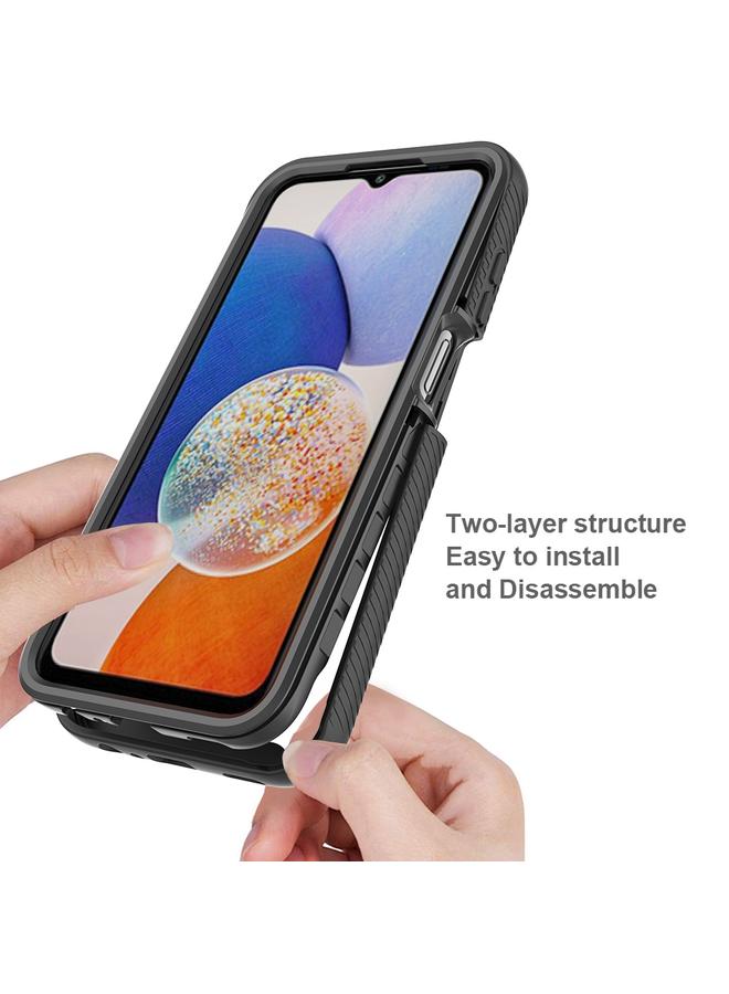 اس-توب جراب لهاتف Samsung Galaxy A15 5G / 4G Starry Sky بلون سادة من سلسلة PC + TPU مع غلاف PET - Image 3