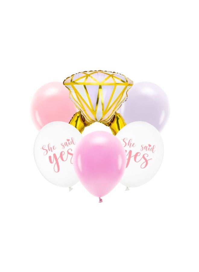 PartyDeco Balloon set Ring, mix (1 pkt / 6 pc.) - Image 1