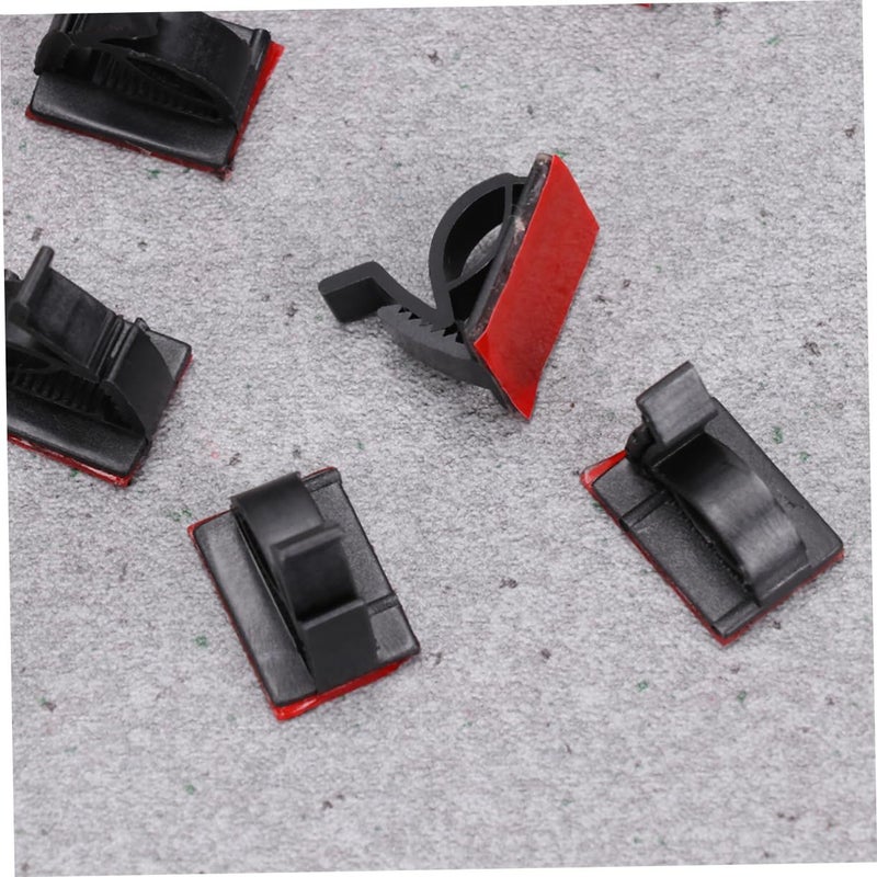 100 Acrylic Wire Organizer Self Adhesive Cable Clips For Cord Management Holder Black - Image 4