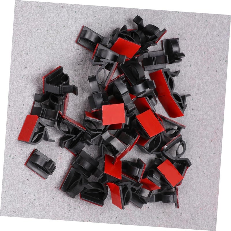 100 Acrylic Wire Organizer Self Adhesive Cable Clips For Cord Management Holder Black - Image 3