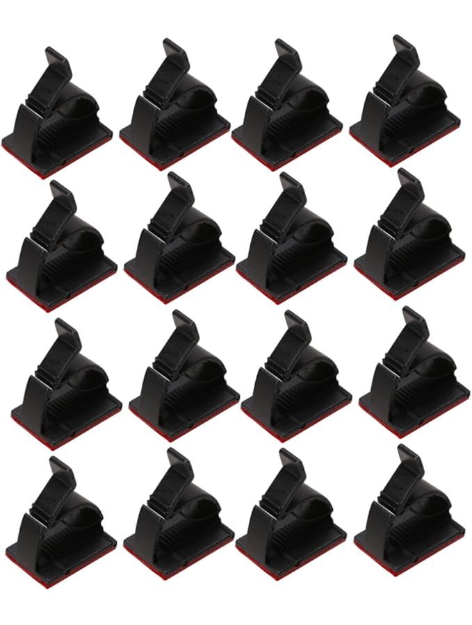 100 Acrylic Wire Organizer Self Adhesive Cable Clips For Cord Management Holder Black - Image 1