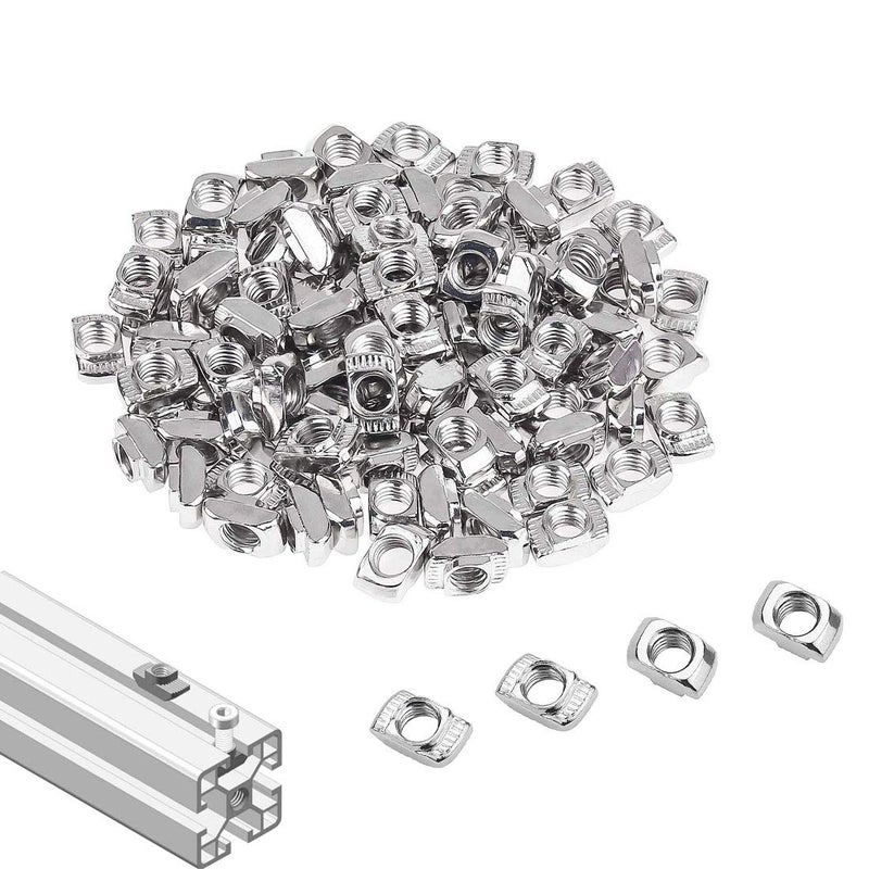 SpzcdZa 2020 Series T Nuts,105pcs M3 Sliding T Slot Nut Hammer Head Fastener Nut Nickel Plated Carbon Steel, M3 Half Round Roll in T-Nut for 2020 Series Aluminum Extrusion Profile - Image 1