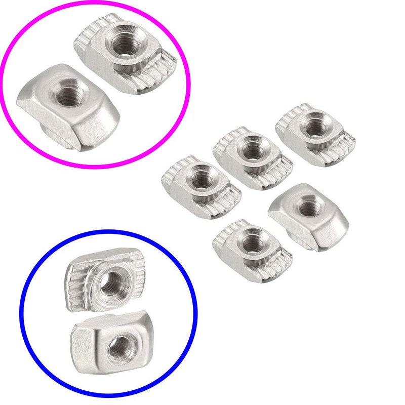 SpzcdZa 2020 Series T Nuts,105pcs M3 Sliding T Slot Nut Hammer Head Fastener Nut Nickel Plated Carbon Steel, M3 Half Round Roll in T-Nut for 2020 Series Aluminum Extrusion Profile - Image 4