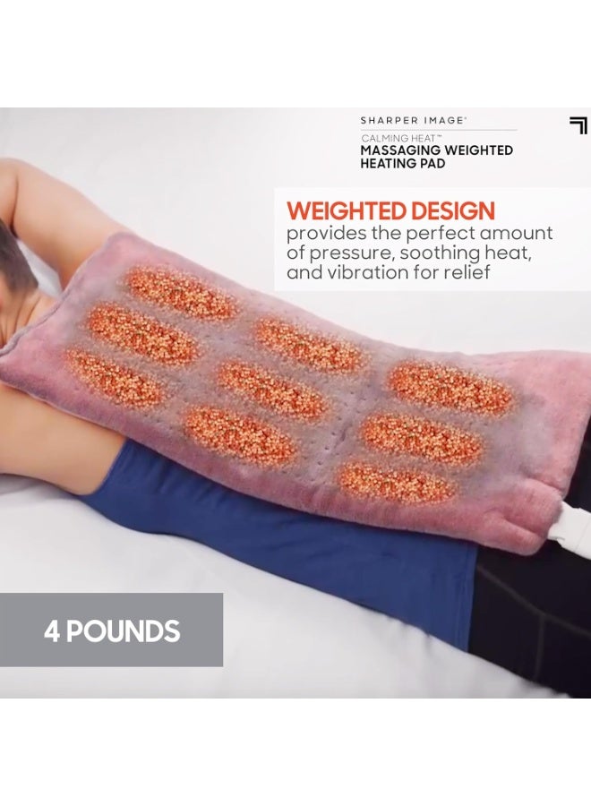 وسادة تدفئة كهربائية مع مساج اهتزازي ووزن مريح، 3 درجات حرارة و3 أوضاع تدليك، 12"x24" لتخفيف آلام العضلات والاسترخاء - Image 2