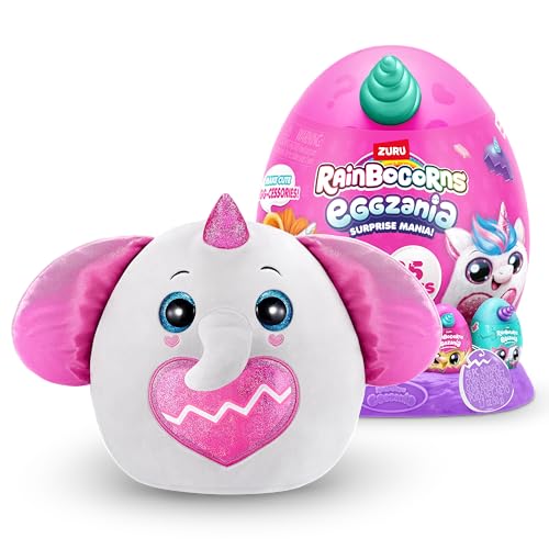 Rainbocorns Eggzania Surprise Mania Series 1 (Elephant) by ZURU, Collectible Plush Stuffed Animal, Surprise Eggs, 5 Mini Eggs, Stickers, DIY Jewelry, Slime, Ages 3+ for Girls, Children - Image 3