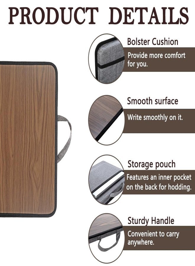 YUELAKE Portable Laptop Desk Fits Up to 16“ Laptops, Built-in Cushion,Lap Stand for Bed & Couch & Carpet, Great for Home & Office,Lap Desk with Cushion (Brown, Medium) - Image 4