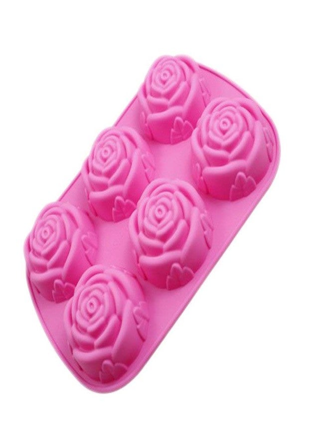 TREXEE Cavity Silicone Rose Flowers Shape Muffin Non Stick Flexible Bakeware Chocolate/Cupcake/Candy/Ice Mould DIY Baking Tray - Image 1