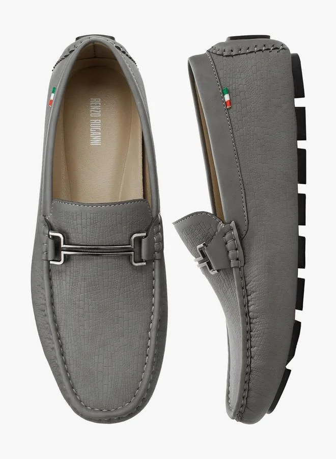 Renzo Ruganni GREY Men Slip-On Flexible Loafers for Men | Best Price UAE