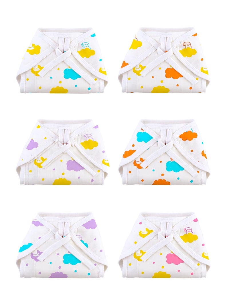 superbottoms Basic Langot Pack of 6 | New Born Baby Essentials | 100% Pure Cotton Double Layered Baby Langot, Extra Soft & Breathable Nappy For Baby Girl And Baby Boy, Fits Medium To Large, 0-9 Months - Image 1