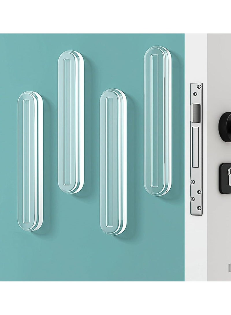 Beauenty Clear Furniture Bumpers 4 Pack Rubber Bumper Strip for Chairs to Protect Walls Self Adhesive Shower Door Bumpers for Cabinet Door Car Door Drawer Toilet Lid - Image 1
