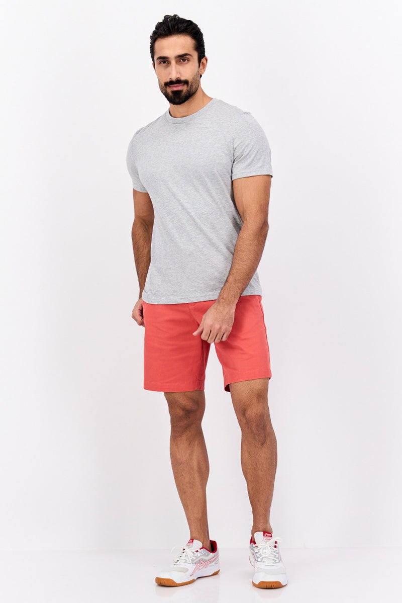 PERRY ELLIS Men 9 Inseam Plain Chino Shorts, Mineral Red  - Image 4