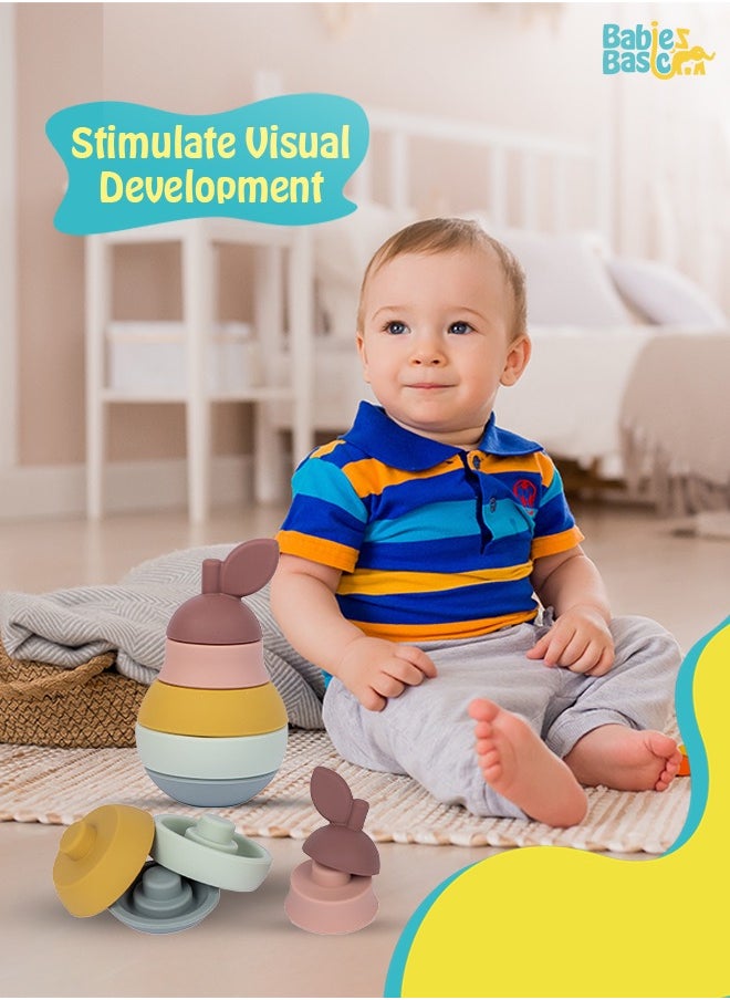 Babies Basic Silicone Stacking Toy For Babies/Kids, Pear Shape, Bpa Free 100% Safe - Pear  - Image 4