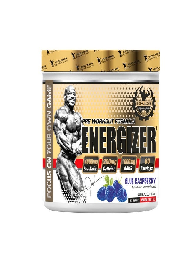 DEXTER JACKSON ديكستر جاكسون إنرجيزر قبل التمرين - نكهة توت أزرق (454غ) | 60 حصة | طاقة، تركيز، وزيادة الأداء - Image 1