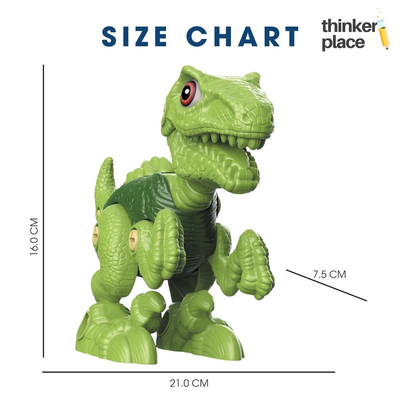 ThinkerPlace Large DIY Velociraptor Dinosaur Kit with Motor Play | Learn About Motors | Take Apart Dinosaur Toys | Build, Play & Learn | STEM Educational Toy for Kids Age 4+ | Science & Learning Toy - Image 5