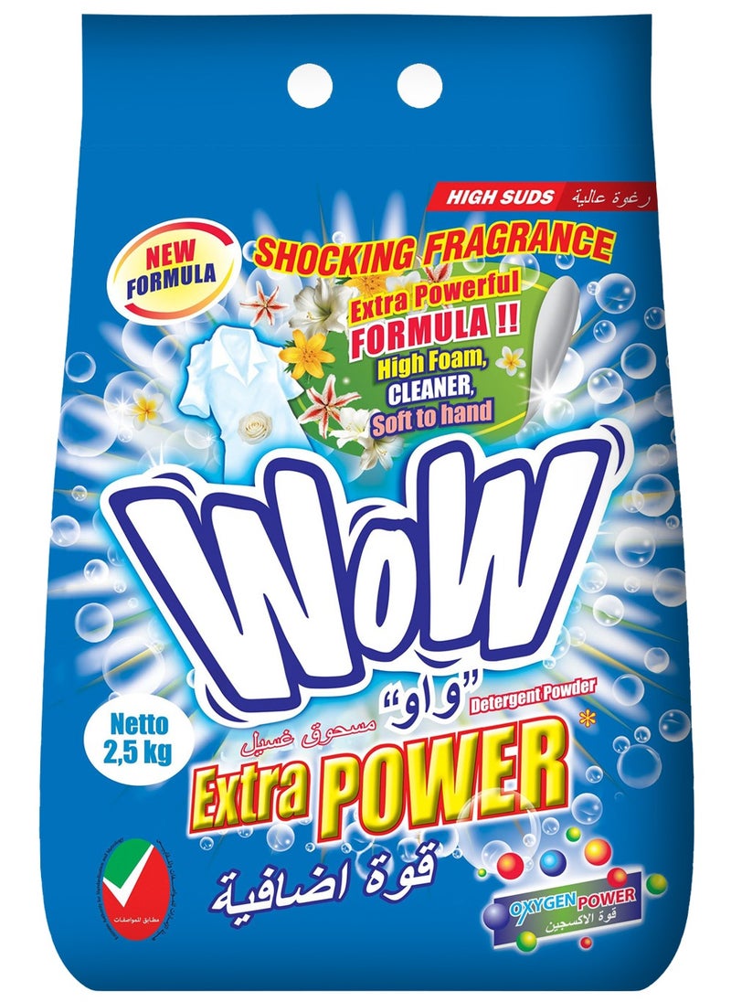 WOW - Detergent Powder 2.5 KG with Oxygen Boost – Powerful Cleaning for Brighter Fabrics: - Image 1