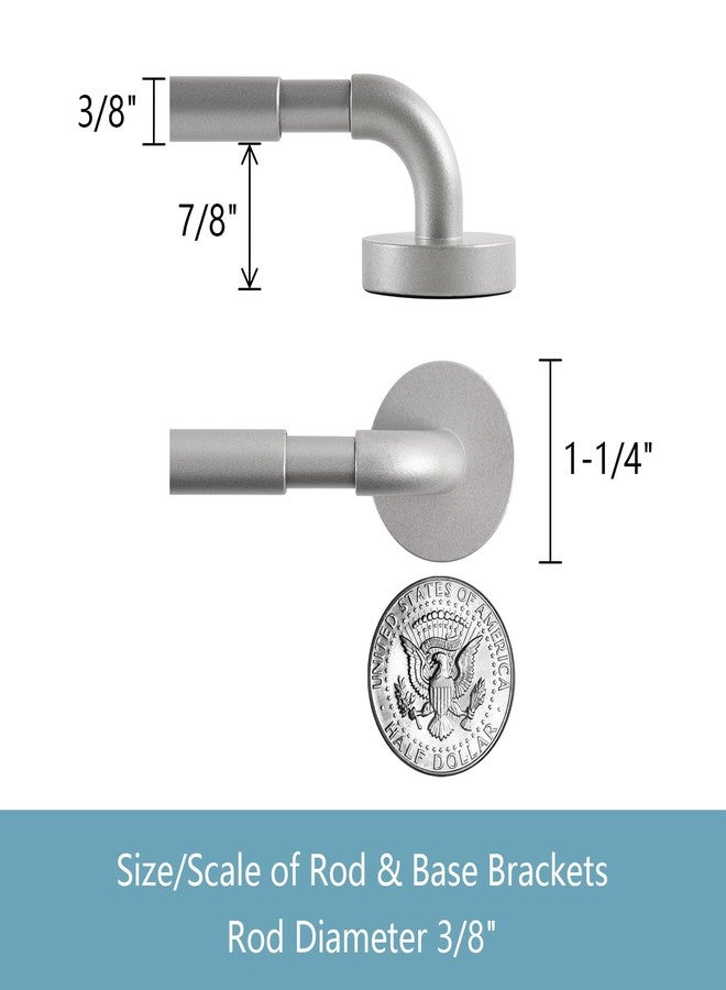 TYRON TYRON 2 Pack Magnetic Curtain Rod for Metal Doors Adjustable 18-30 Inch, 3/8 in. Diameter, French Door Magnetic Curtain Rods, Magnetic Cafe Curtain Rod(Nickel) - Image 3