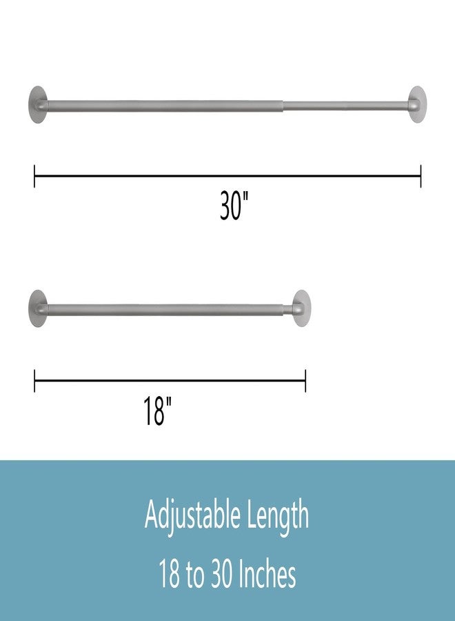 TYRON TYRON 2 Pack Magnetic Curtain Rod for Metal Doors Adjustable 18-30 Inch, 3/8 in. Diameter, French Door Magnetic Curtain Rods, Magnetic Cafe Curtain Rod(Nickel) - Image 2