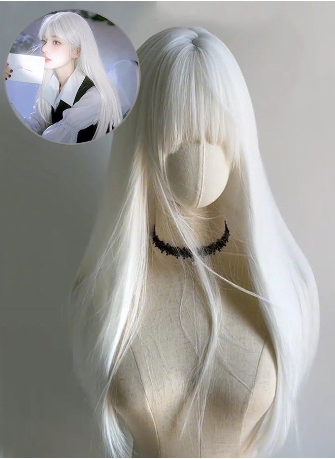 Celestial Lolita Wig - Snow Princess Straight Hair with Airy Bangs & Adjustable Maidcore Cosplay Full Cap (Fantasy/Anime Style) - pzsku/ZDD3B8FD7BD2A120DAAE6Z/45/_/1736268855/1fce0f3d-b0ef-4b25-a3da-6960dbd4dd9b