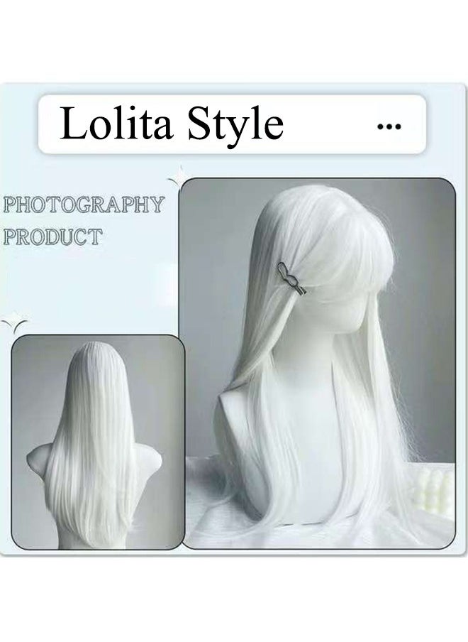 Celestial Lolita Wig - Snow Princess Straight Hair with Airy Bangs & Adjustable Maidcore Cosplay Full Cap (Fantasy/Anime Style) - pzsku/ZDD3B8FD7BD2A120DAAE6Z/45/_/1736268902/af242f53-21ef-4161-8ae0-3968a0aaade9