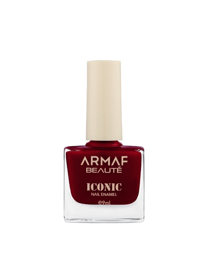 Armaf Beaute Iconic Nail Enamel 047 Royal Burgundy, 9ml | High Shine Nail Polish | Chip-Resistant Formula | Smooth Gloss Finish | Long-Lasting & Easy Application - Image 1