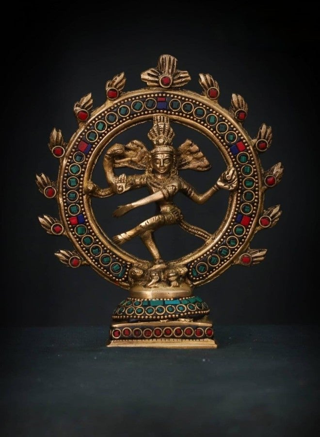 RUGDOLL Brass Natraj Statue, Dancing Shiva Idol, Rudra Shiva Figurines, Natraja Statue, Nataraj for Home, Temple, Office, Decor, Pooja, Gifts. - Image 1