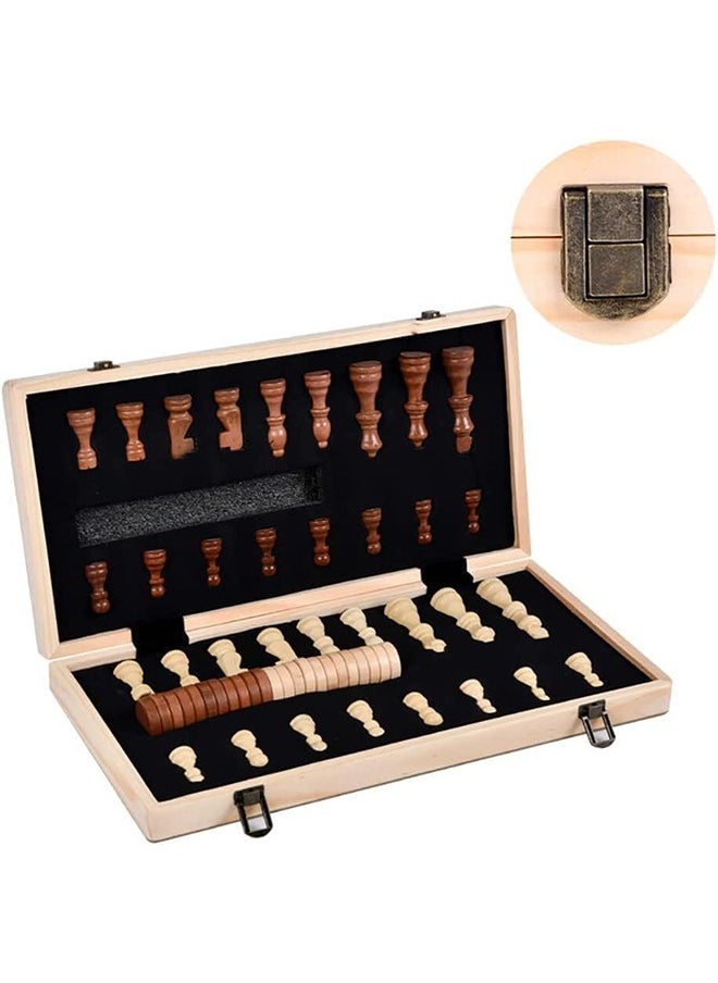 YelaJoy - 2 in 1 Magnetic Chess,2 Extra Queens Folding Board, Handmade Portable Travel Chess Board Game Sets with Game Pieces Storage Slots - Image 1
