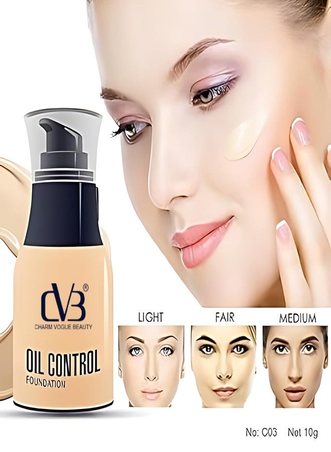 CVB C33 Oil Control Dewy Radiant Foundation for Full Face Coverage Non-Acnegenic Shine Control for Oily Skin (03 Natural Beige) - Image 4