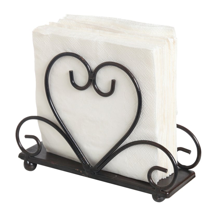 Metal Table Napkin Holder Freestanding Tissue Dispenser Black