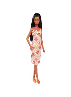 Barbie Fashionistas Flower Check Dress, Black Hair Doll (30 cm) - pzsku/ZDD3BBFD8015E0C96418DZ/45/_/1737464020/7b374d26-b01e-4a2d-b4e5-95ef05e231ff