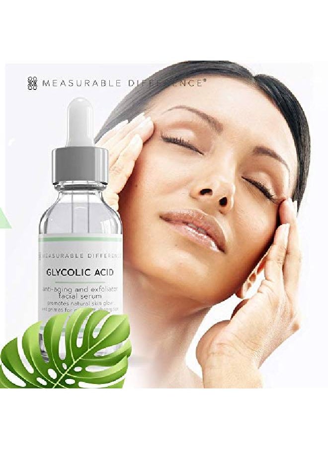 Measurable Difference - Glycolic Acid Serum 5% For All Skin Types Alpha Hydroxy Acid Facial Peel Moisturizer Antiaging Aha Skin Care Face Serum Reduce Acne Scars Wrinkles Lines Spots 1 Oz - Image 1