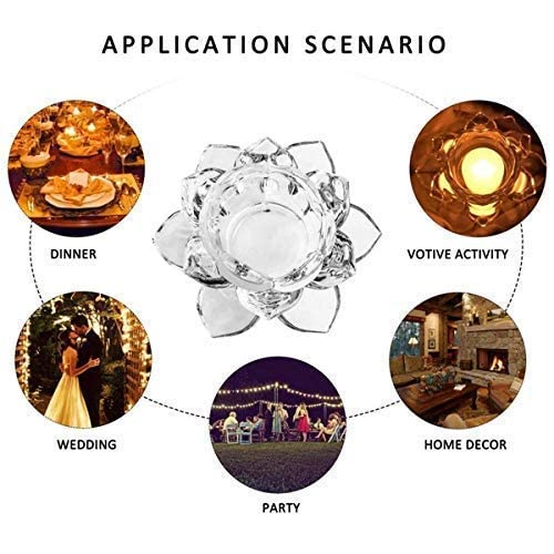 BIG CART Glass Lotus Flower Tea Light Candle Holder Lotus Shaped Glass Diya Holder Pack of 1 - Image 3