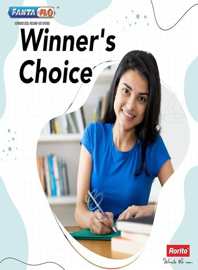 FIRST CLICK أقلام حبر جاف فانتافلو ٢٠ زرقاء، مزودة بمقبض منقط لراحة اليد، مثالية للكتابة في الامتحانات، وتعبئة الدوائر، حبر مقاوم للماء، طرف ١ مم لتدفق سلس للحبر - Image 3