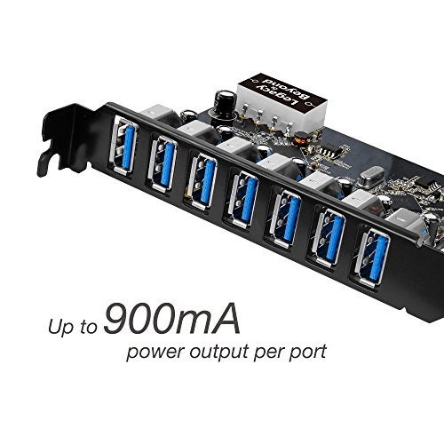 SIIG Legacy and Beyond Series PCIe to USB 3.0 7-Port PCI Express Card (External PCIe Host Card), Supports UASP - Image 3