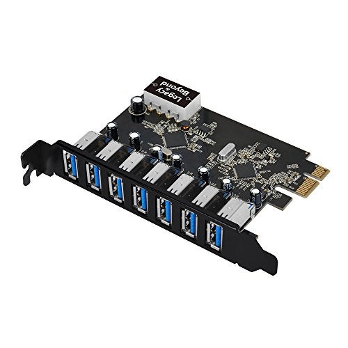SIIG Legacy and Beyond Series PCIe to USB 3.0 7-Port PCI Express Card (External PCIe Host Card), Supports UASP - Image 1