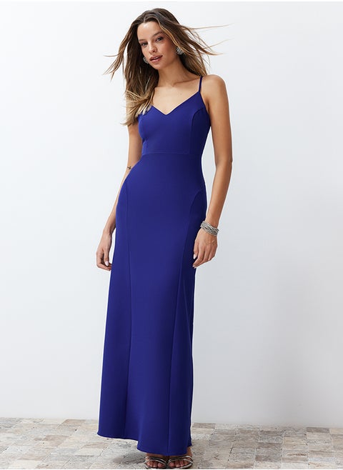 Saks Fitted Woven Long Elegant Evening Dress TPRSS24AE00061
