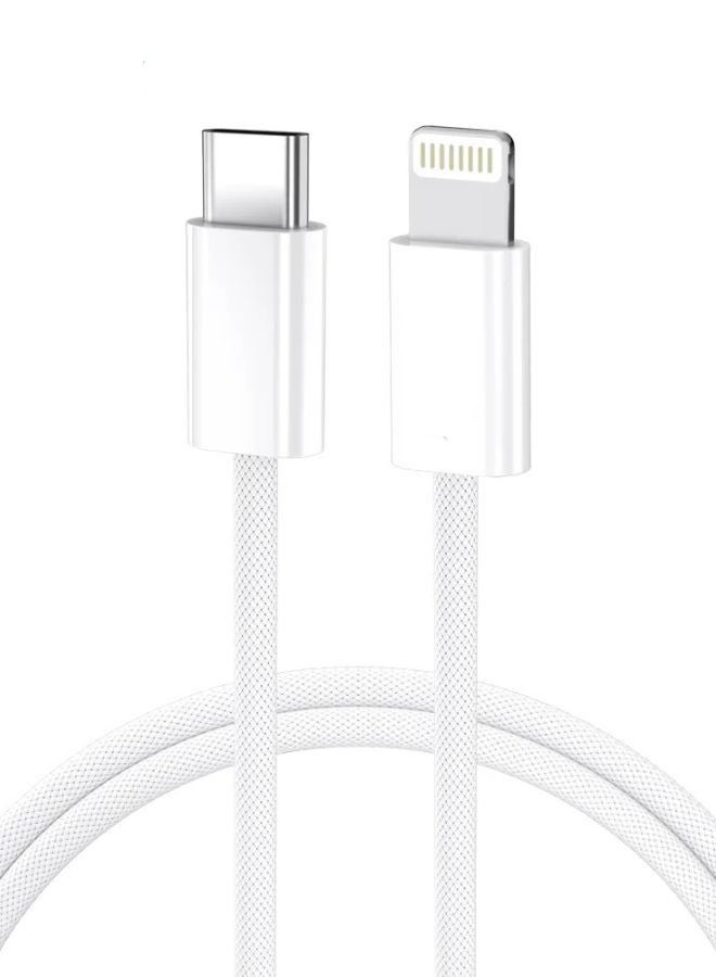 كابل من النوع C إلى Lightning - 1.2 متر، شحن سريع، معتمد من MFi، خالٍ من التشابك، نقل بيانات بسرعة 480 ميجابت في الثانية، متوافق عالميًا - Image 1