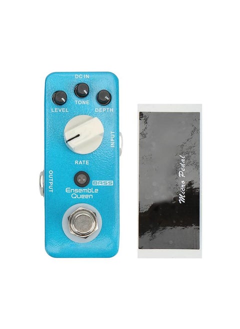 Bass Chorus Effect Pedal Metal Blue Guitar Pedals with True Bypass Switch LEVEL DEPTH RATE Knob