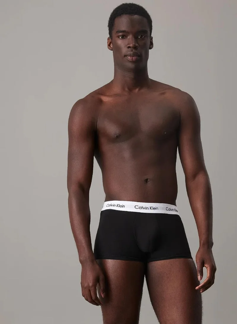 Calvin Klein 1 Black / 1 White / 1 Grey Heather 3 Pack Low Rise Trunks - Cotton Stretch for Men | Best Price UAE