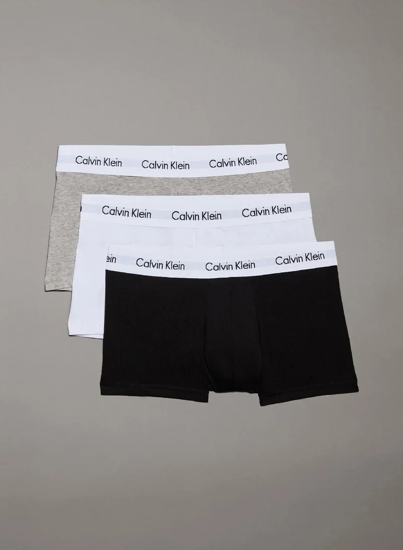3 Pack Low Rise Trunks - Cotton Stretch