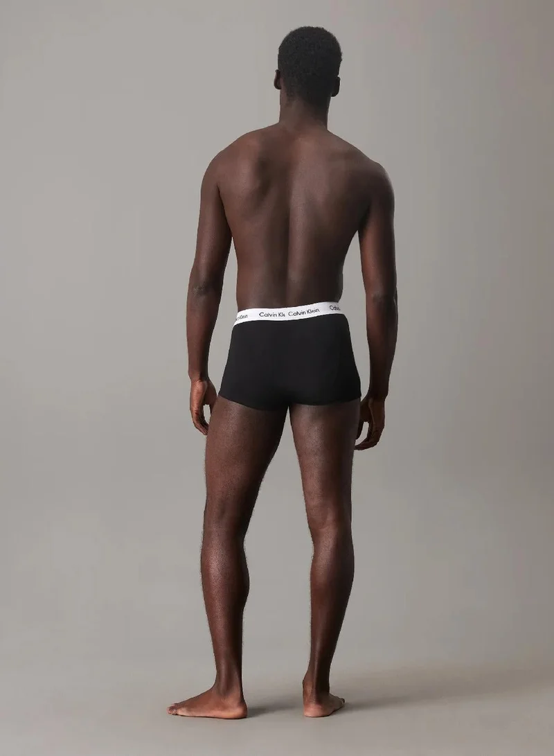 Calvin Klein 1 Black / 1 White / 1 Grey Heather 3 Pack Low Rise Trunks - Cotton Stretch for Men | Best Price UAE