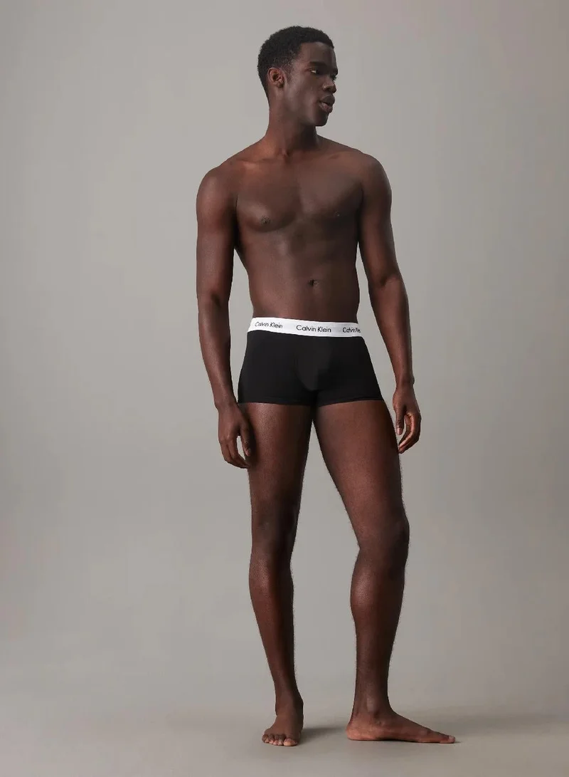 Calvin Klein 1 Black / 1 White / 1 Grey Heather 3 Pack Low Rise Trunks - Cotton Stretch for Men | Best Price UAE
